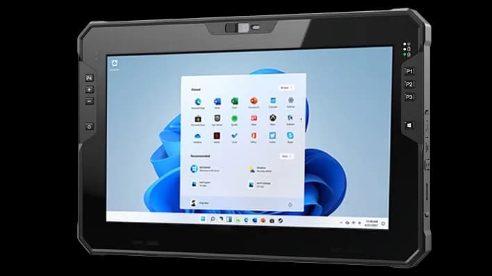 Vue latérale et détails de la tablette durcie CW-N12