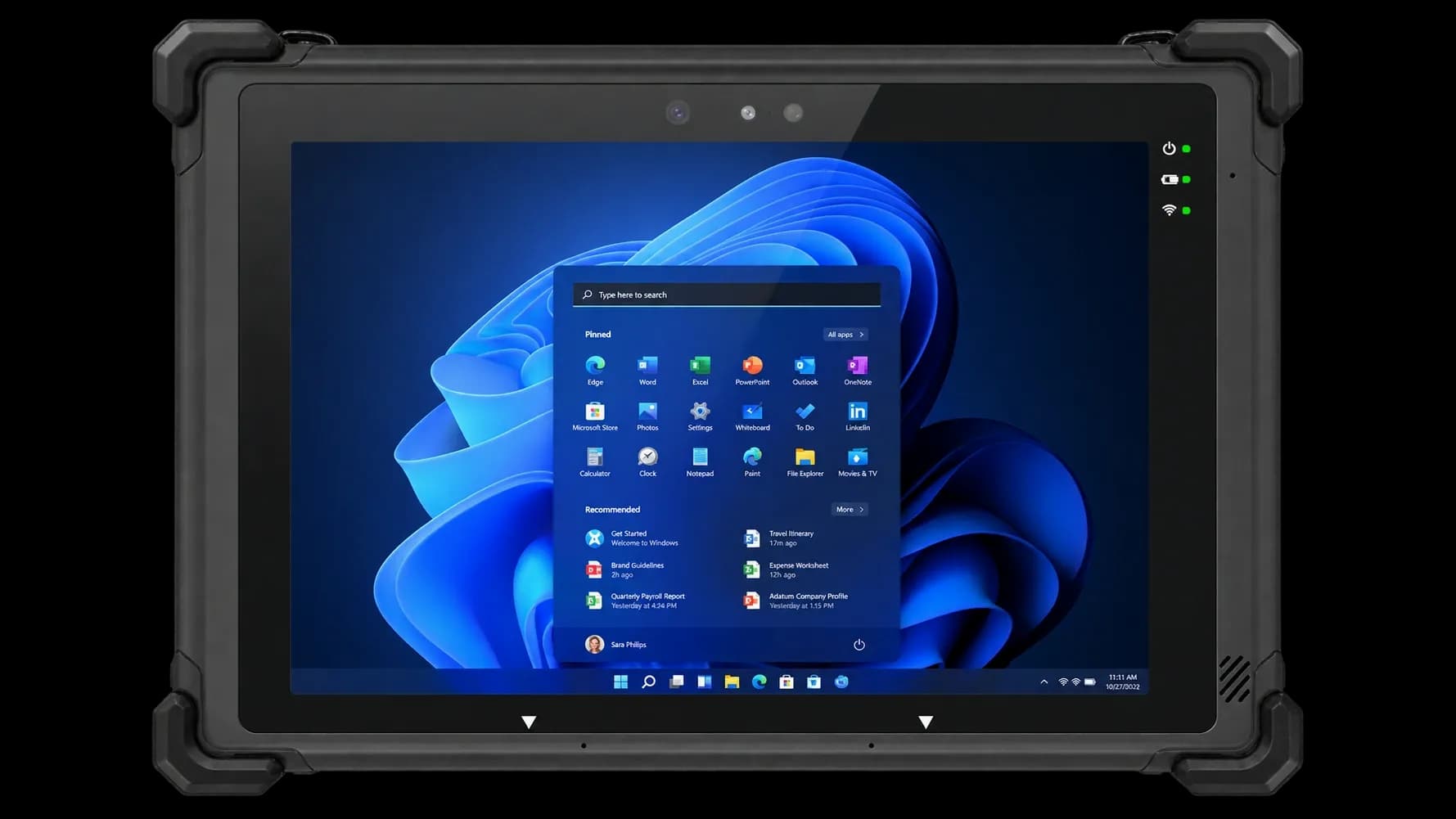 Vue de face de la tablette durcie CW-P10